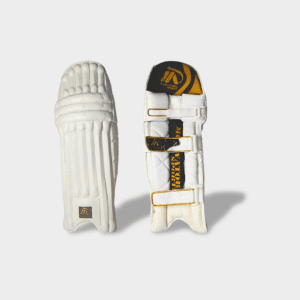 Motivators “GoldRush 9000” Batting Pads – Premium Edition (White + Gold) - Image 1